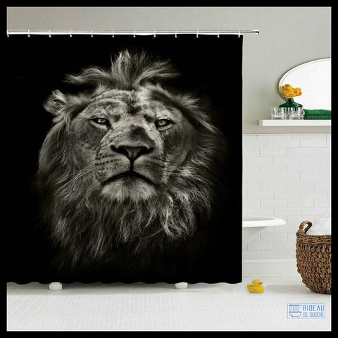 Rideau de Douche Lion Portrait